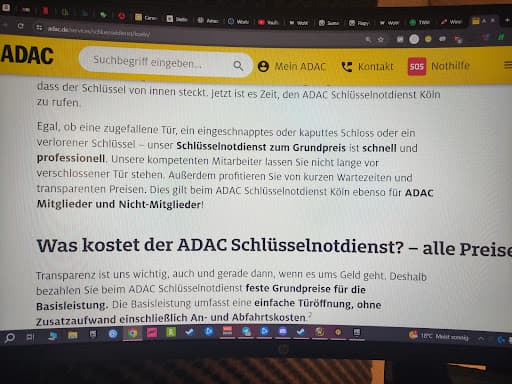 ADAC Schlüsselnotdienst Köln — Kundenfoto